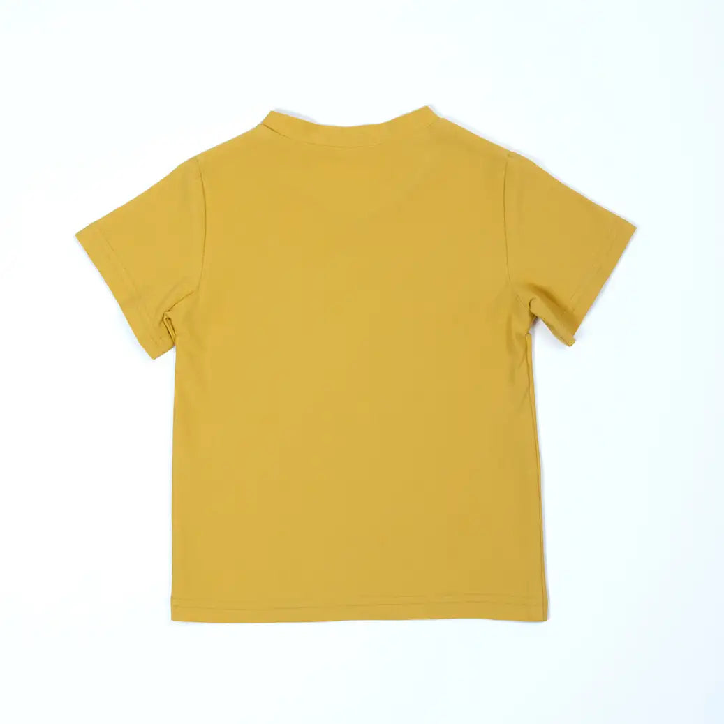 pauakids Shirt unifarben gelb Rücken-Ansicht