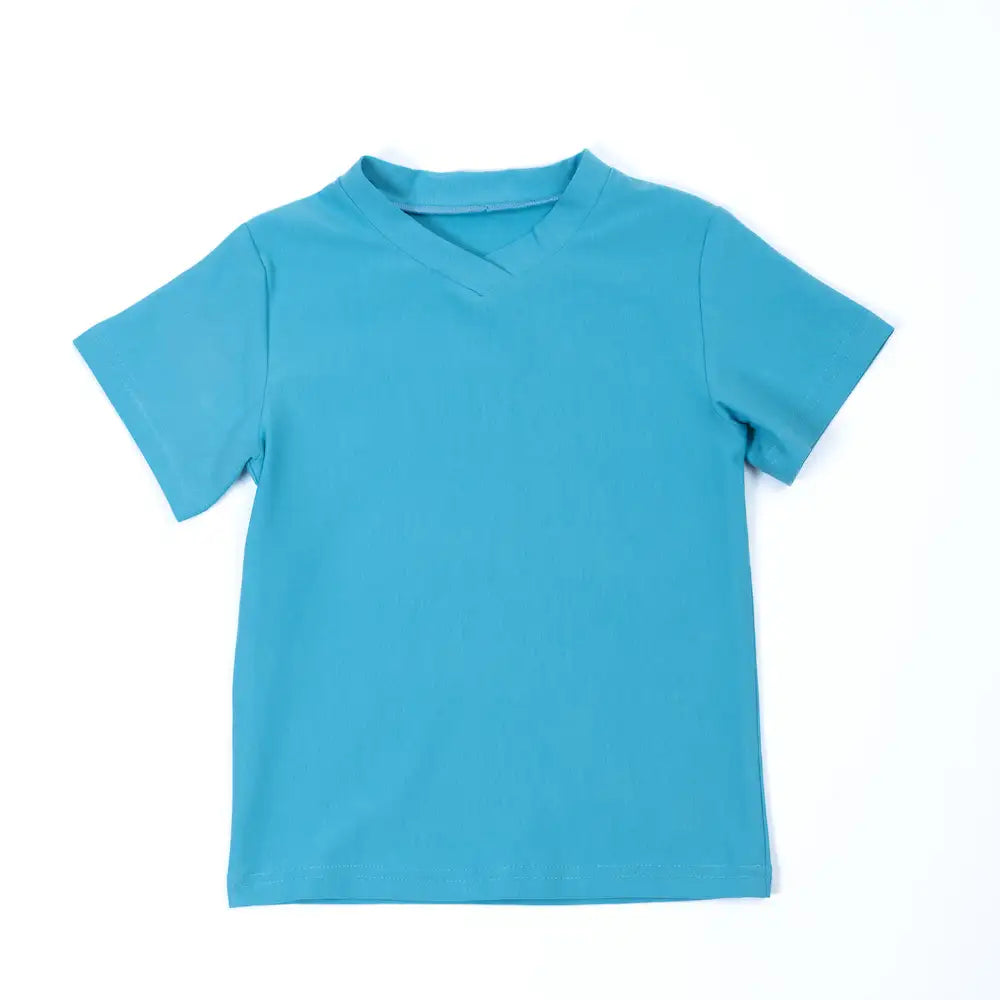 pauakids Shirt unifarben aqua Frontansicht