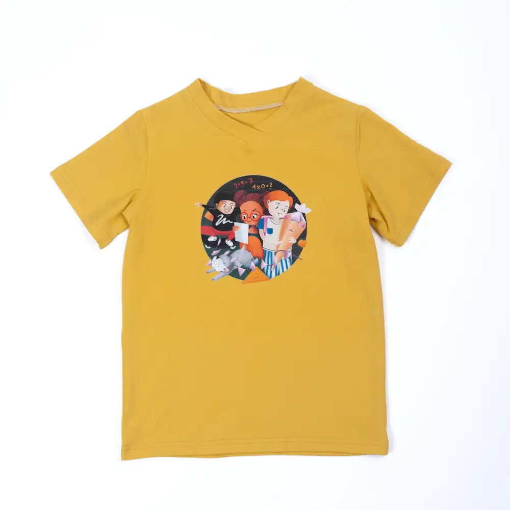 pauakids Unisex Shirt Schulstart gelb vorne