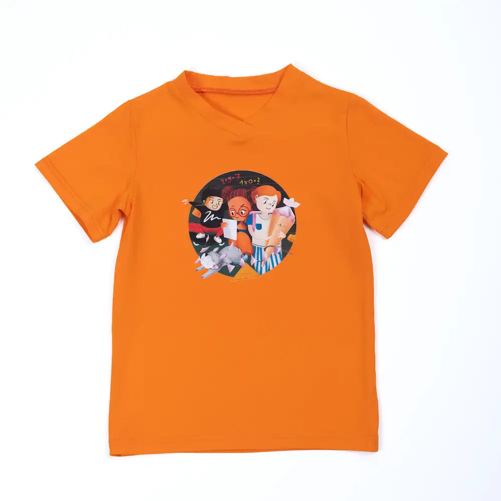 pauakids Schulstart T-Shirt in orange, Vorderansicht