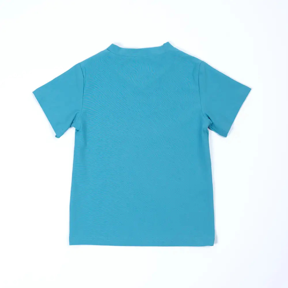 pauakids Kurzarmshirt Unisex Farbe Aqua Rücken