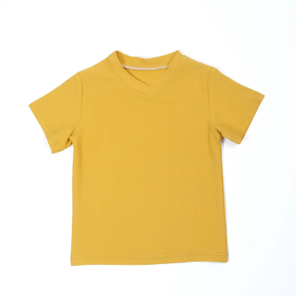pauakids Shirt unifarben gelb Vorderansicht