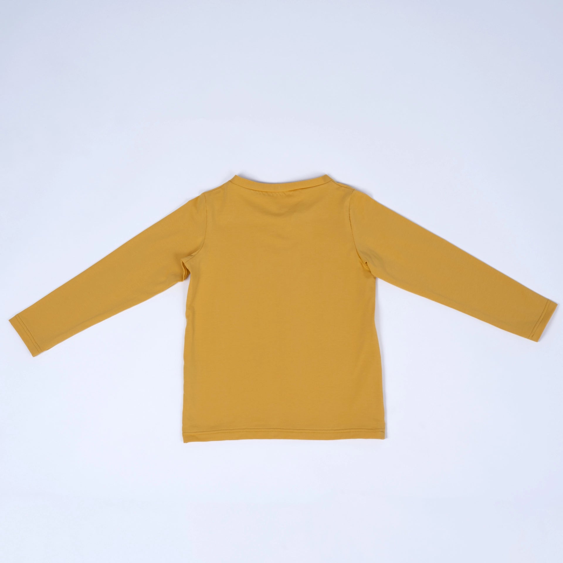 pauakids Unisex Basics Langarmshirt in gelb, Rückenansicht