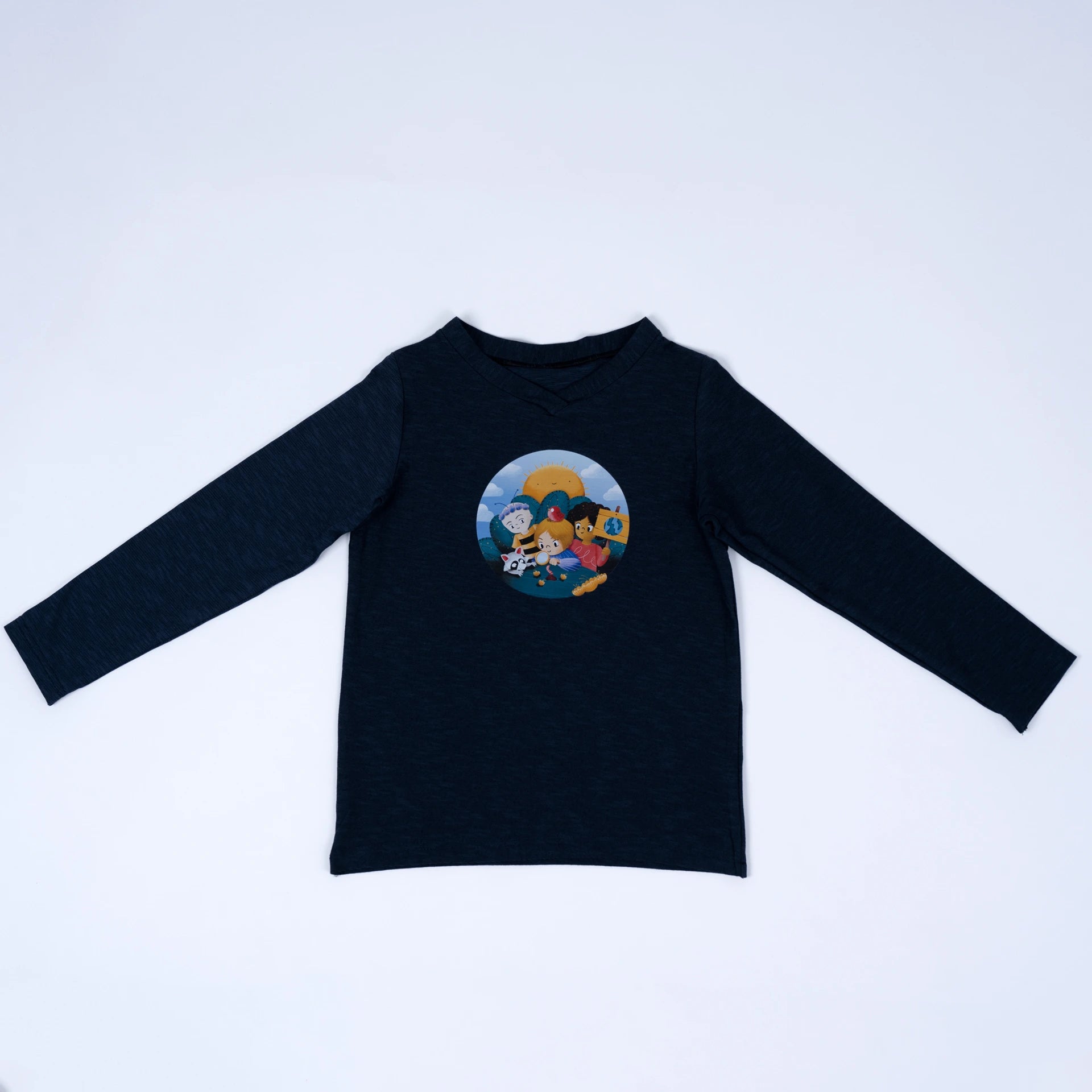 pauakids Longsleeve mit Green Generations Print aus Lyocell und Biobaumwolle, dunkelblau